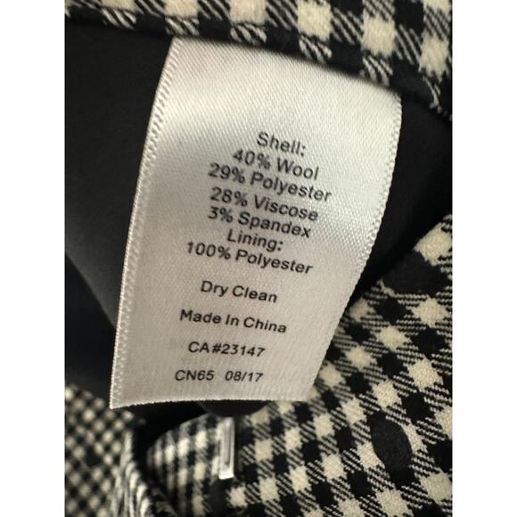 Talbots Dress Pants Women 2 Black White Wool Gingham Polka Dot Bow Ankle Detail - Picture 9 of 9